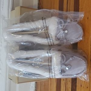 Michael Kors Cori Moc Pearl Grey Suede Size 8